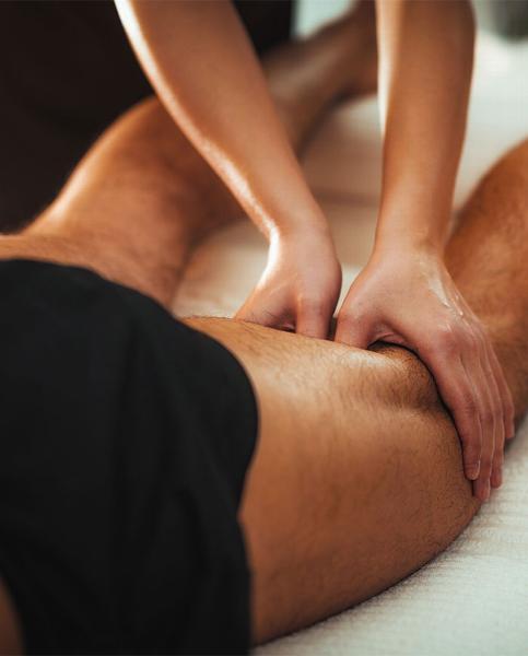 deep tissue massage on back of thigh
